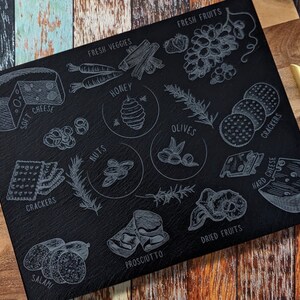 Rustic Chic Cheese Board - Slate & Acacia Wood with Carry Handles for Stylish Entertaining