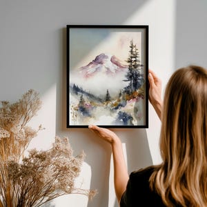 Mount Rainier Painting National Park Art Mountain Watercolor Mountains Landscape Nature Art print image 5
