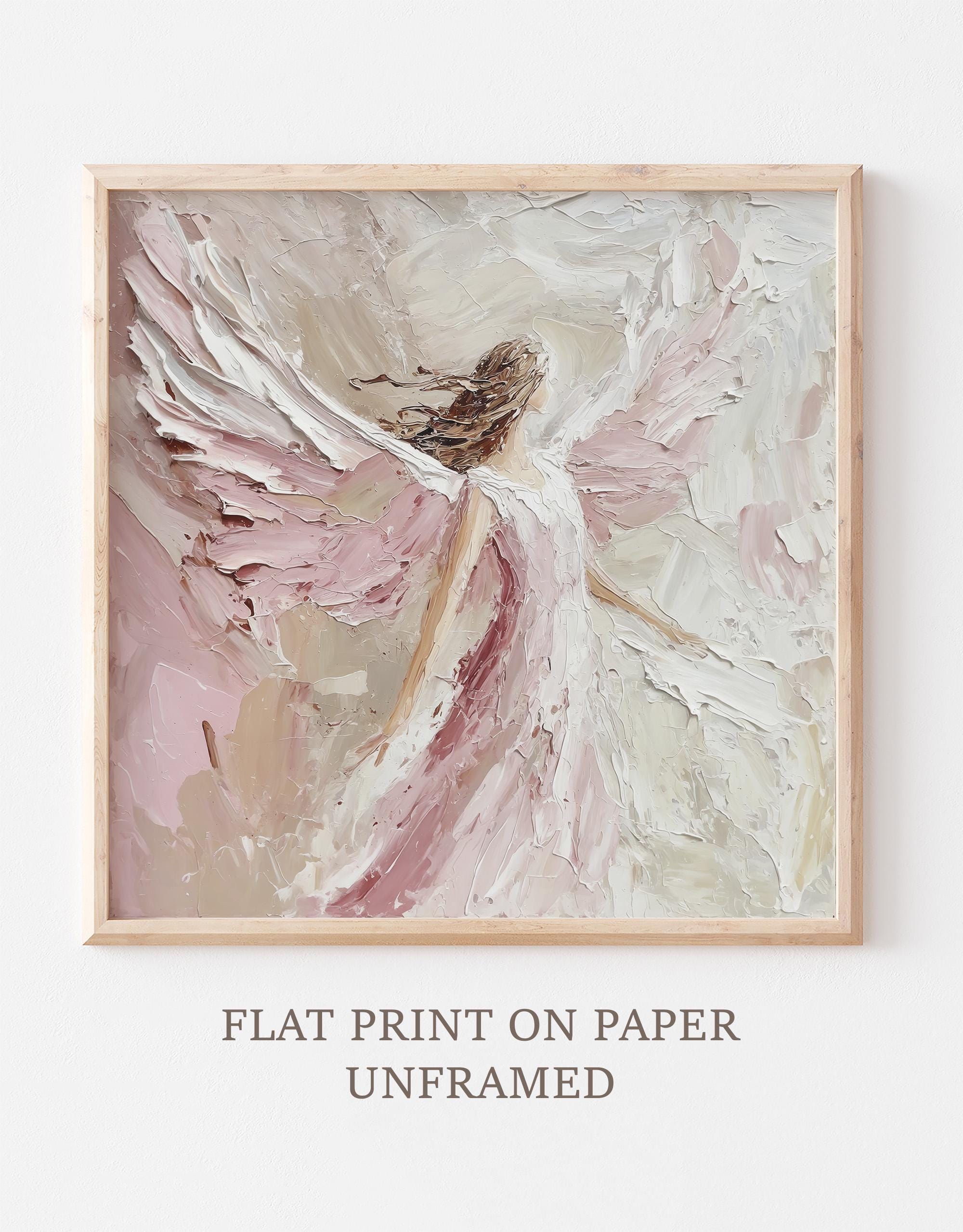 天使の油絵プリント：宗教的な壁画、守護天使のアートワーク - Etsy 日本