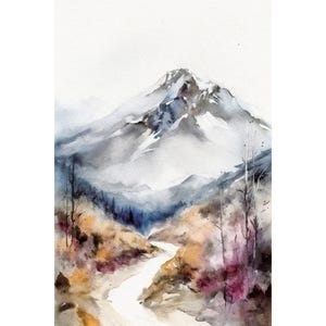 【DISCERNMENT】Water painting standard painting hood Mount Hood Watercolor Painting *digital Download Art Print