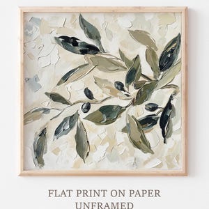 Olive Branch Oil Print Botanical Painting Kitchen Wall Art