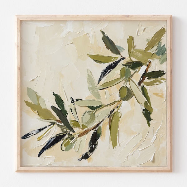 Olives Oil Painting Botanical Wall Art Olive Tree Artwork Farmhouse Wall Decor Kitchen PRINT from an original oil painting