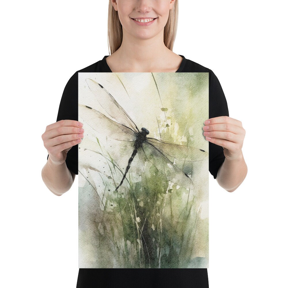 Tom　銅版画手彩色　昆虫　トンボ　フレーム付 トンボのアートプリント：植物の水彩画による昆虫アート - Etsy 日本