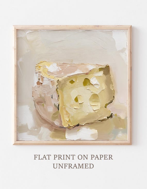 チーズオイルオイルプリントデザート絵画食品アートワークキッチン