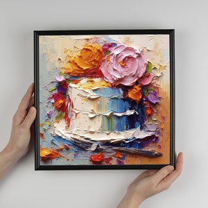 Cake Oil Painting Still Life Artwork Food Wall Art Kitchen PRINT from an oil painting image 2