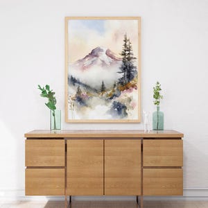 Mount Rainier Painting National Park Art Mountain Watercolor Mountains Landscape Nature Art print image 8