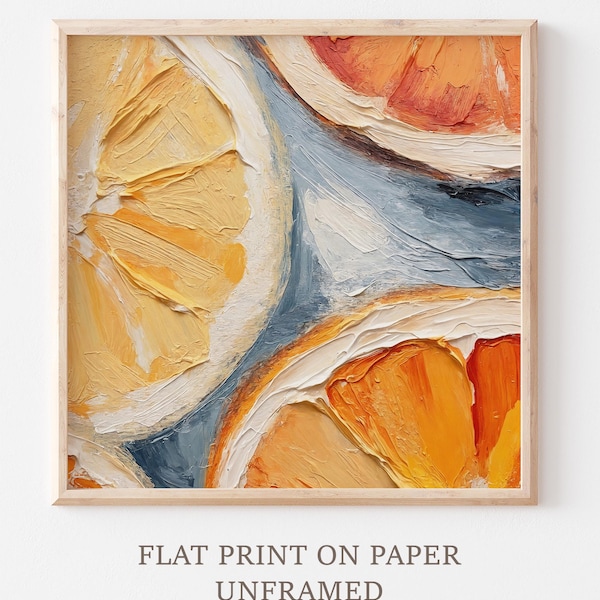 Orange Slices Oil Painting Fruits Artwork Kitchen Wall Art Food PRINT from an oil painting