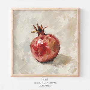 Granatapfel Ölgemälde Obst Wandkunst Food Kunstwerk Küche Wanddekor Granat DRUCK von einem Ölgemälde