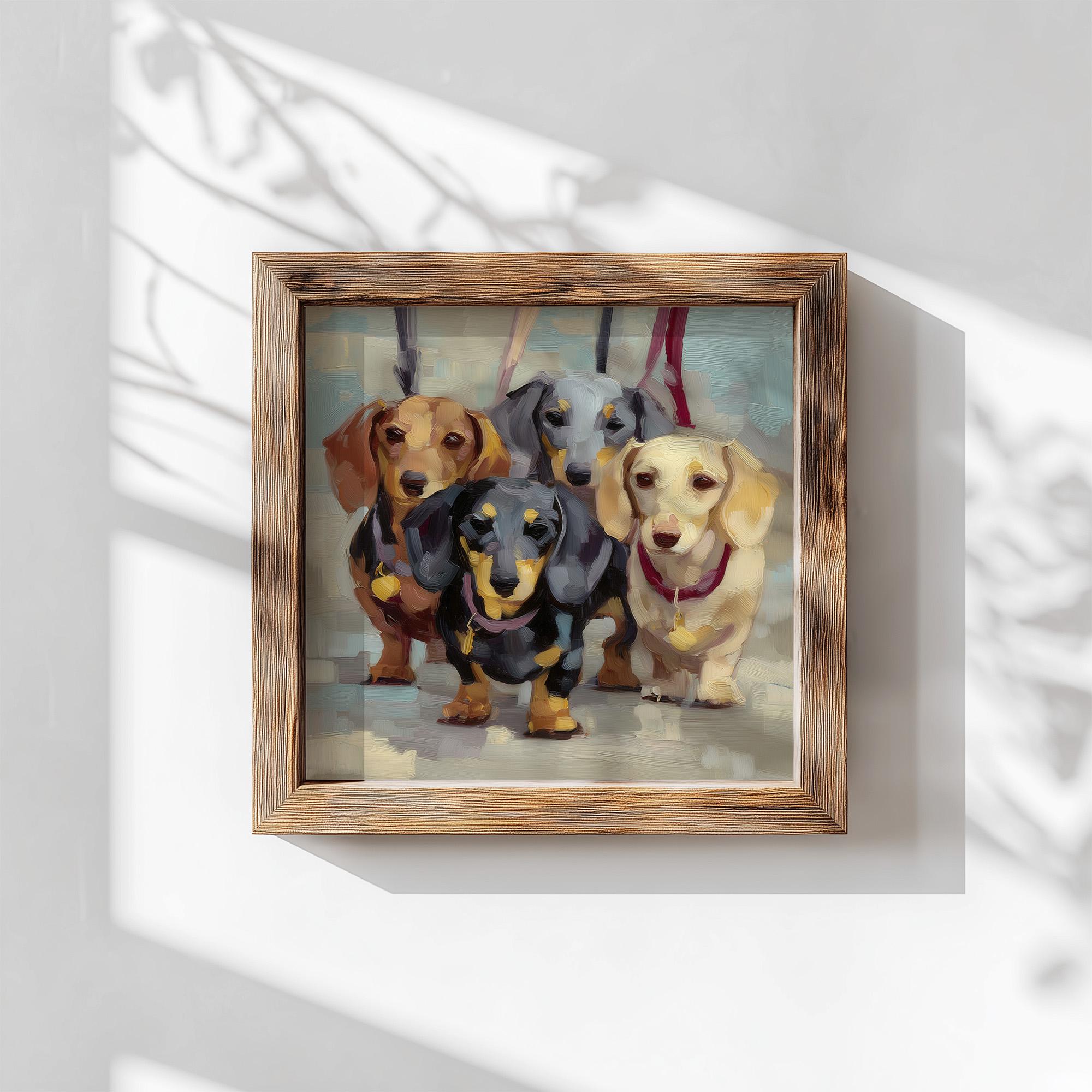 ダックスフントの油絵 犬の絵画 ペットの肖像画 動物の壁アート - Etsy
