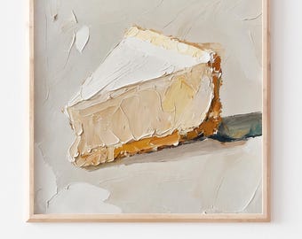 Cheesecake Oil Print Dessert Painting Food Artwork Kitchen Wall Decor