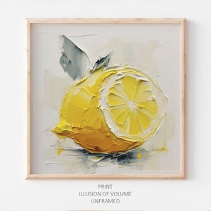 Lemon Oil Painting Citrus Artwork Kitchen Wall Art Fruits PRINT from an oil painting