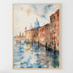 Venice Painting Italian Cityscape Watercolor Europe Travel Poster Venice Wall Art Italy Art Print