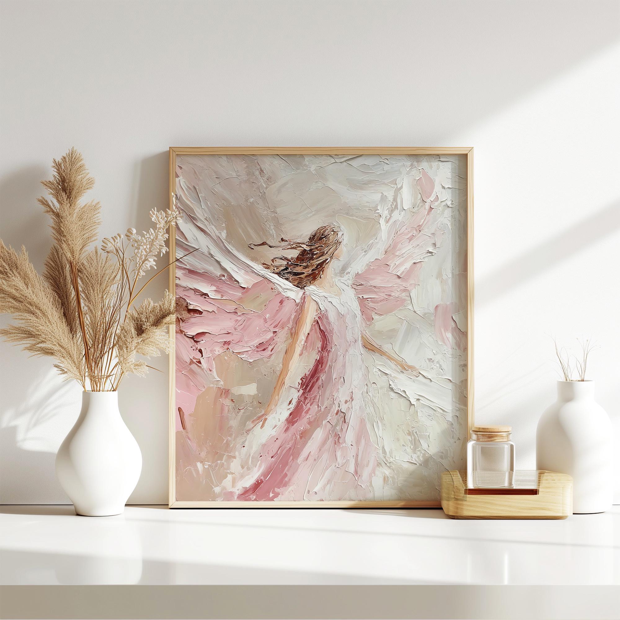 天使の油絵プリント：宗教的な壁画、守護天使のアートワーク - Etsy 日本