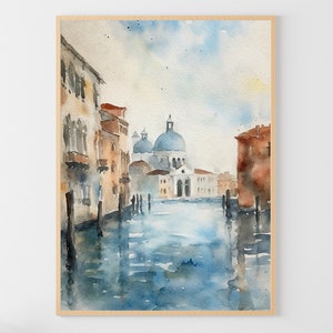 Venice Painting Italian Travel Wall Art Cityscape Watercolor Italy Art Print