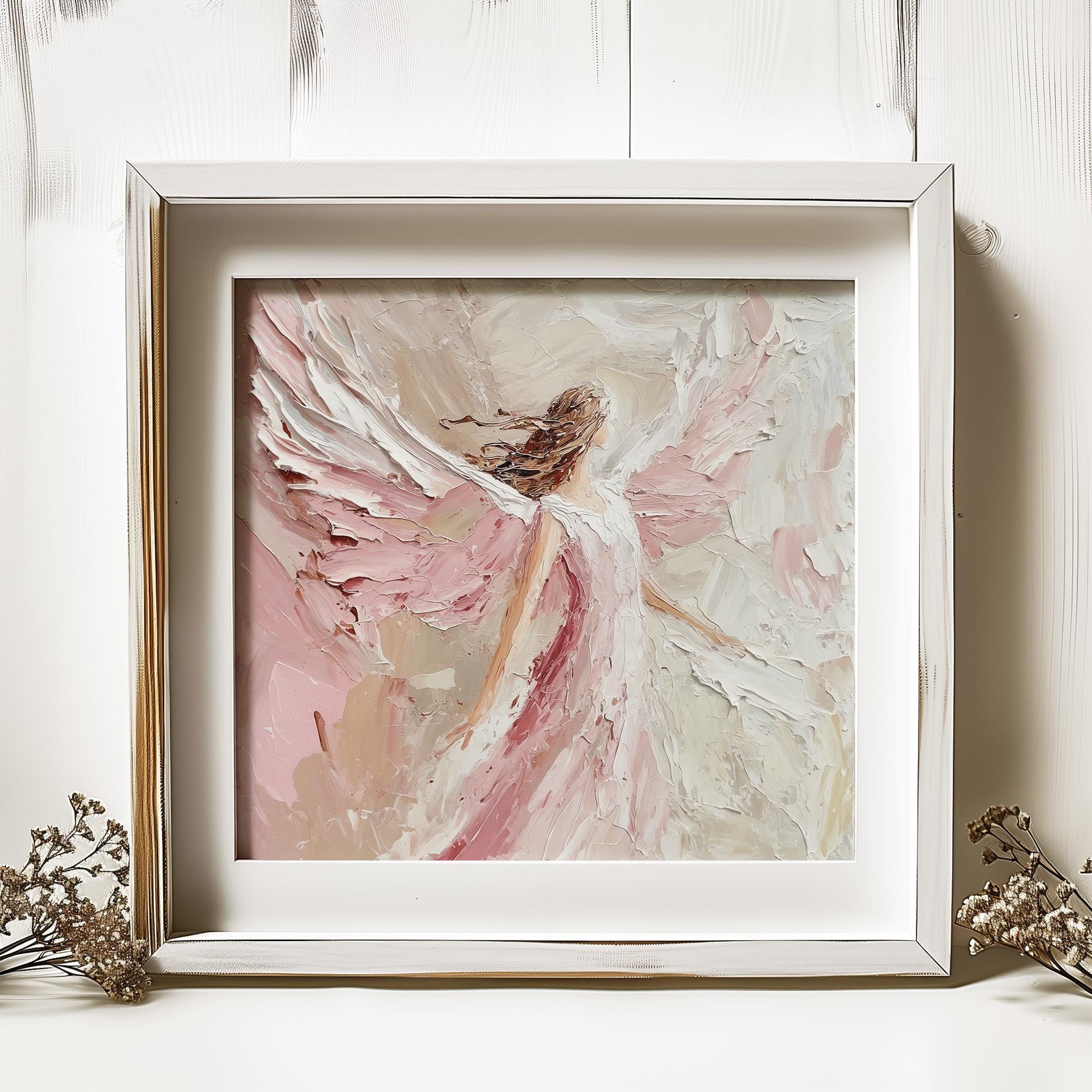 天使の油絵プリント：宗教的な壁画、守護天使のアートワーク - Etsy 日本