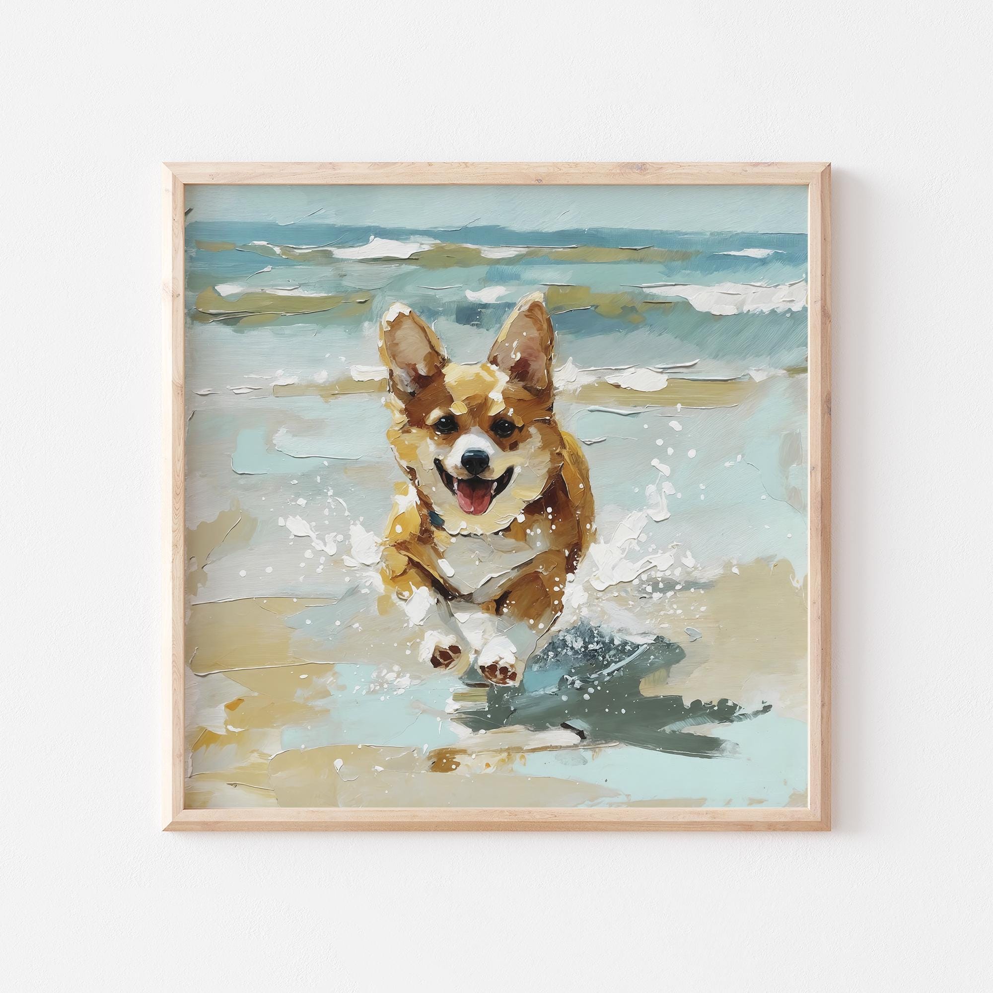 コーギーの油絵 - Etsy 日本