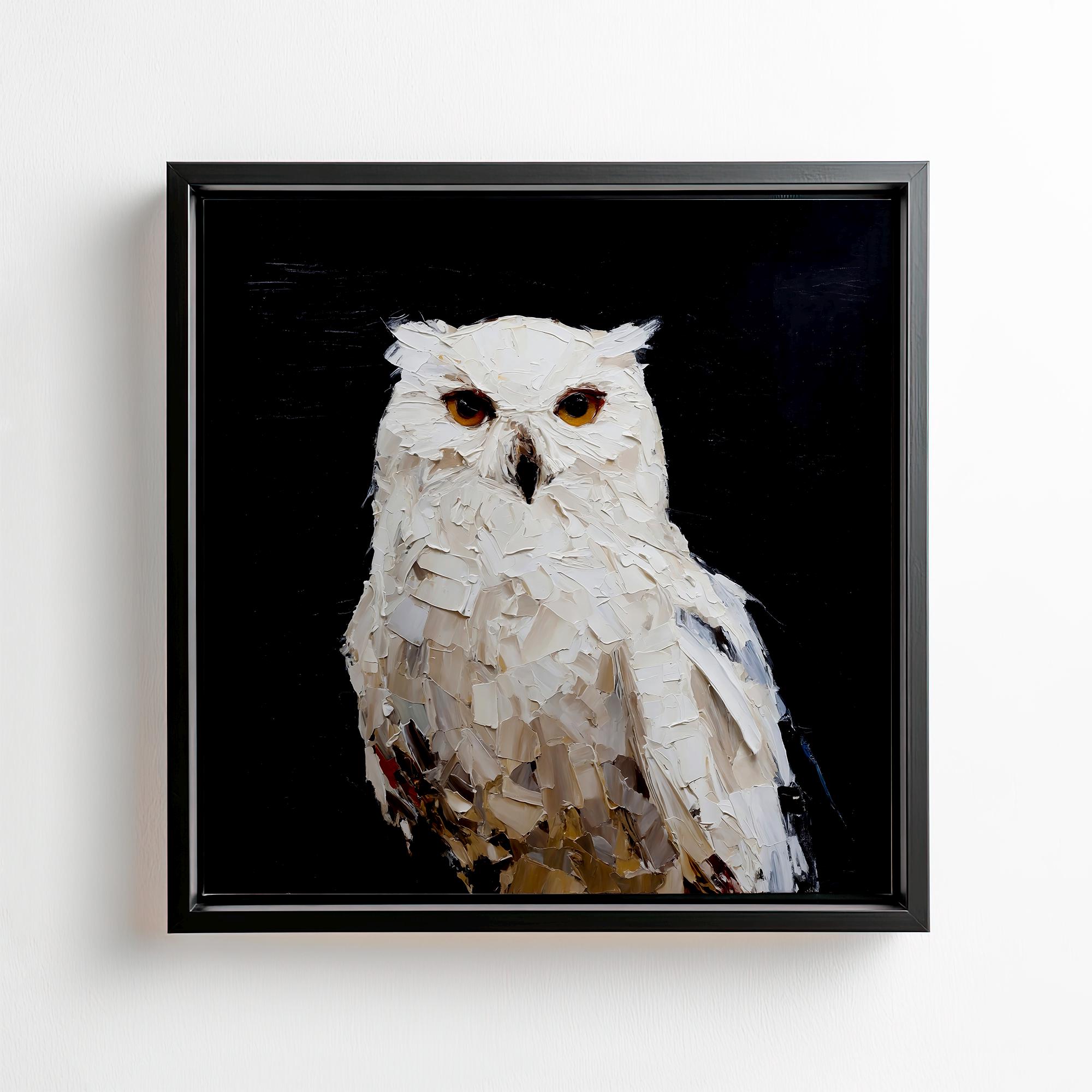 White Owl Painting Bird Wall Art Wildlife Art Print From an Original Impasto Oil Painting