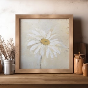 This print depicts a white field daisy, touchingly simple yet surprisingly beautiful.
