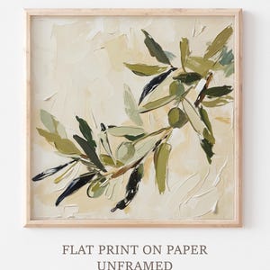 Olives Oil Print Olive Tree Painting Botanical Wall Art Farmhouse Wall Decor Kitchen Wall Art
