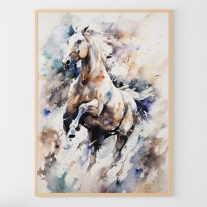 Horse Watercolor Wild Horse Painting Running Horse Art Print Western Art