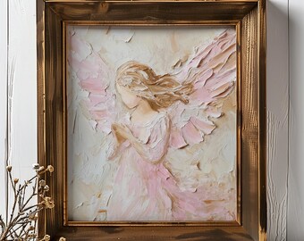 クリスマスエンジェル油絵天使アートワーク宗教的な壁アート守護天使