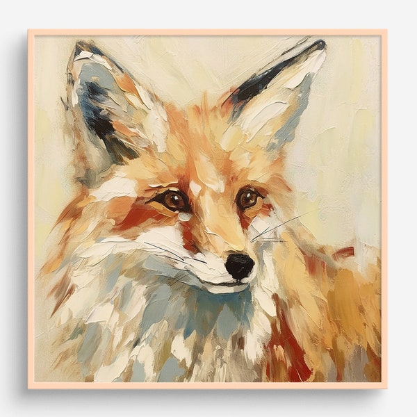 Red Fox Oil Painting Wild Animals Artwork Wildlife Wall Art Fox PRINT from an oil painting