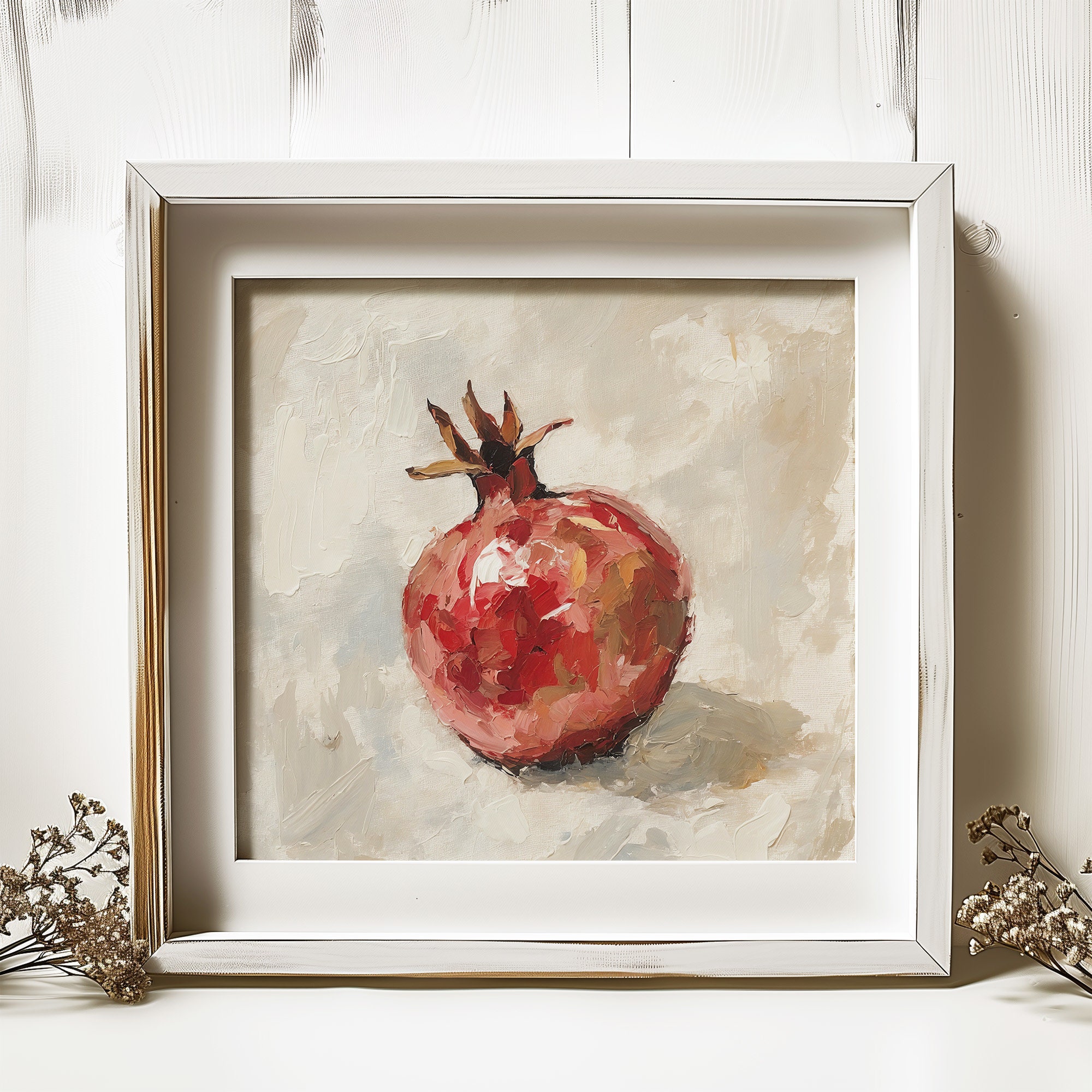 ザクロの油絵フルーツ絵画食品アートワークキッチン壁装飾 - Etsy 日本