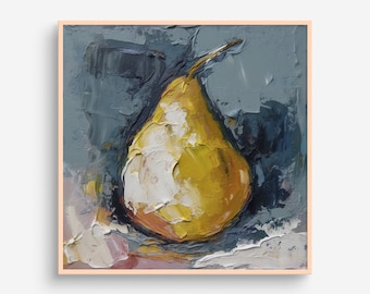Pear Oil Painting Fruits Artwork Kitchen Wall Art Food PRINT from an oil painting