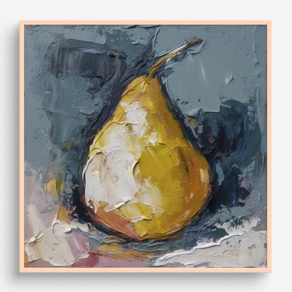 Pear Oil Painting Fruits Artwork Kitchen Wall Art Food PRINT from an oil painting