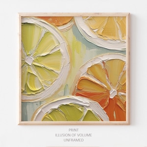 Orange Slices Oil Painting Fruits Artwork Kitchen Wall Art Food PRINT from an oil painting