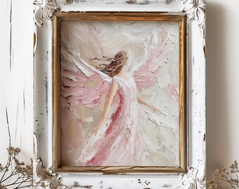 天使の油絵プリント：宗教的な壁画、守護天使のアートワーク - Etsy 日本