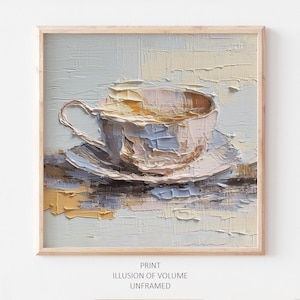 Coffee Cup Oil Painting Food Artwork Kitchen Wall Art Dining PRINT from an oil painting