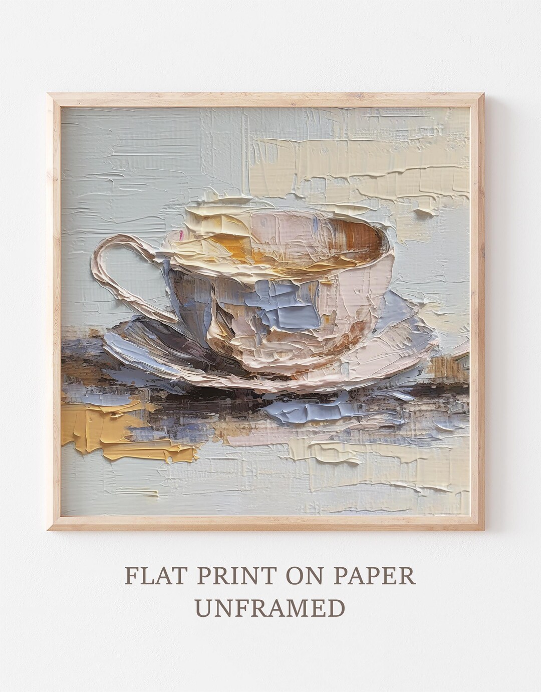 コーヒーカップ油絵静物画キッチンフードアート - Etsy 日本