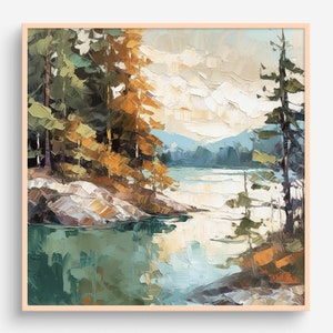 Tahoe Lake Oil Painting National Park Artwork California Landscape Wall Art Lake PRINT from an oil painting