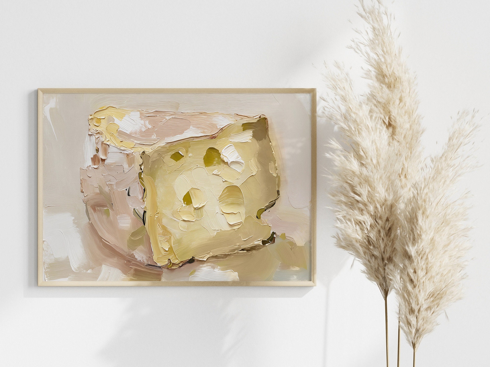チーズオイルオイルプリントデザート絵画食品アートワークキッチン