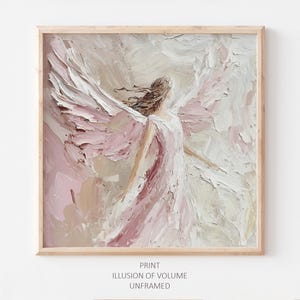 Angel Oil Painting Christmas Angel Artwork Religious Wall Art Guardian Angel PRINT from an oil painting