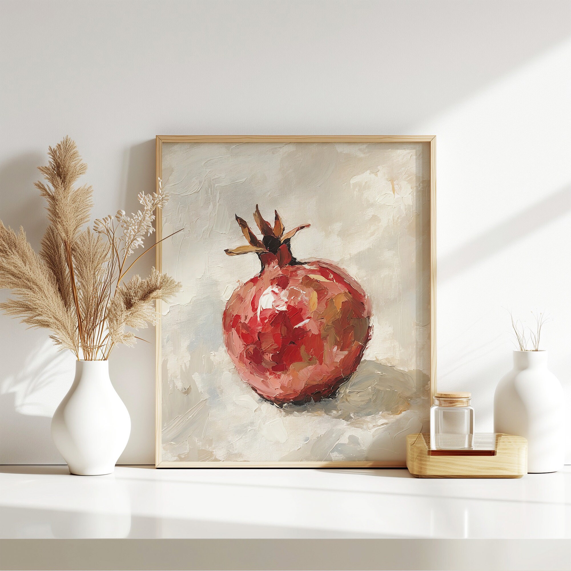 ザクロの油絵フルーツ絵画食品アートワークキッチン壁装飾 - Etsy 日本
