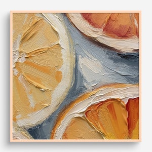 Orange Slices Oil Painting Fruits Artwork Kitchen Wall Art Food PRINT from an oil painting