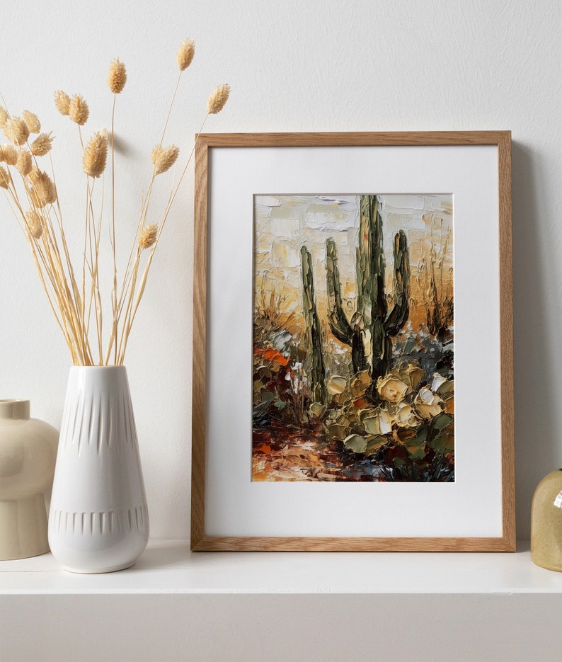 Saguaro Cactus Desert Art Print: Botanical Oil Painting - Etsy Canada