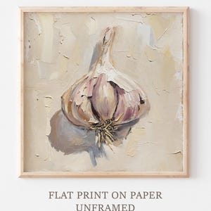 Garlic Bulb Oil Painting Print: Farmhouse Kitchen Wall Decor