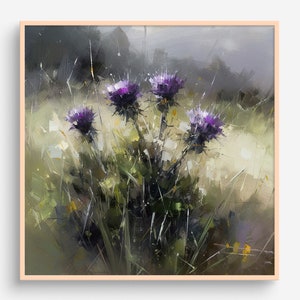 Thistle Oil Print Wildflowers Painting Scotland Wall Art Floral PRINT from an oil painting