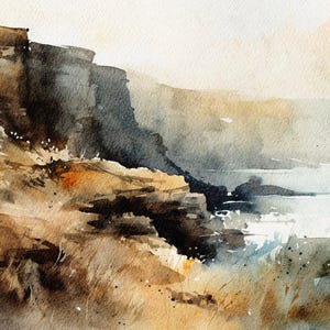 Cliffs Of Moher Painting Irish Landscape Coastal Watercolor Ireland Artwork Travel Art Print