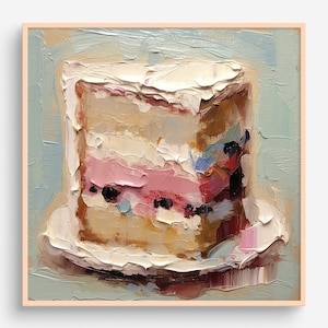 Cake Oil Painting Dessert Artwork Kitchen Wall Art Food PRINT from an oil painting