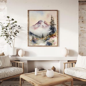 Mount Rainier Painting National Park Art Mountain Watercolor Mountains Landscape Nature Art print image 11