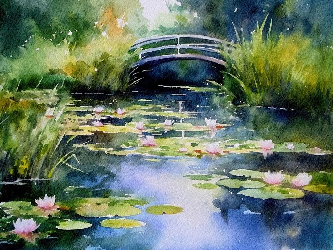 水彩画「池の水草」 mqdefault.jpg
