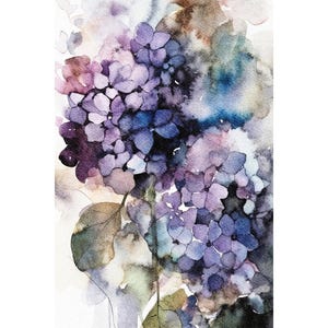 Hydrangea Art Print Flowers Painting Floral Watercolor Poster Botanical Wall Art