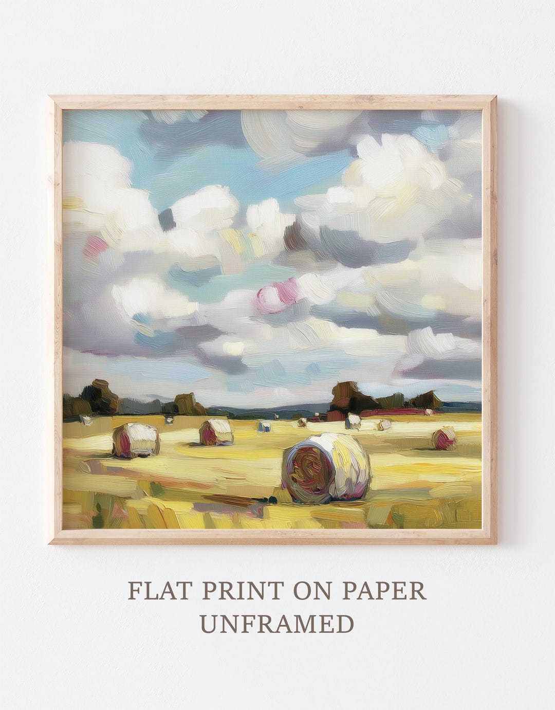 Haystack Print Out Haystacks Art Print Hay Field Painting Countryside Wall Art Farm ...