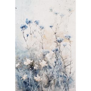 Stampa artistica di fiori selvatici, pittura ad acquerello di prato, poster floreale, decorazione da parete botanica, fiori, opere d'arte, arte da parete floreale neutra