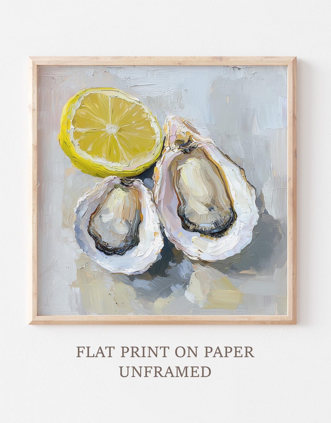 牡蠣の油絵 レモンの絵画 キッチン静物画 壁アート - Etsy 日本