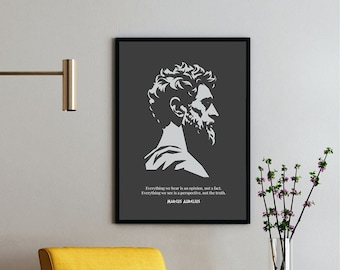 Marcus Aurelius Silhouette Poster: Stoic Philosophy Quote Art